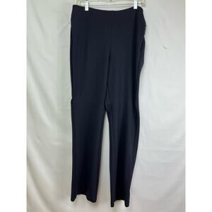 Soft Surroundings Women's Size Large Long Black Straight Leg Pull On Dress Pants